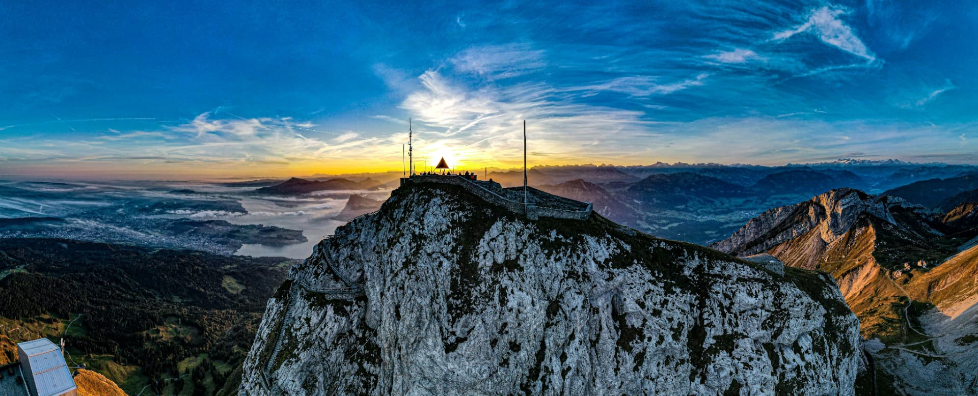 Mountain summit at sunrise